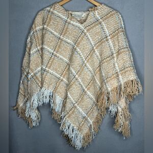 Boyne Valley Weavers Poncho Cape Sweater Ireland Made Frinched Alpaca